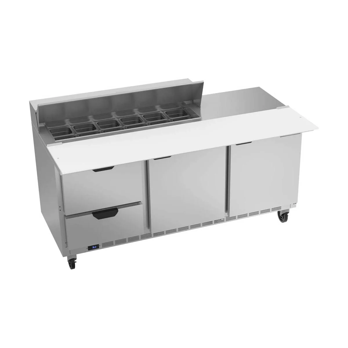 Beverage Air SPED72HC-12C-2 72" Sandwich/Salad Prep Table w/ 2 Drawers & 2 Doors, 12 Pans