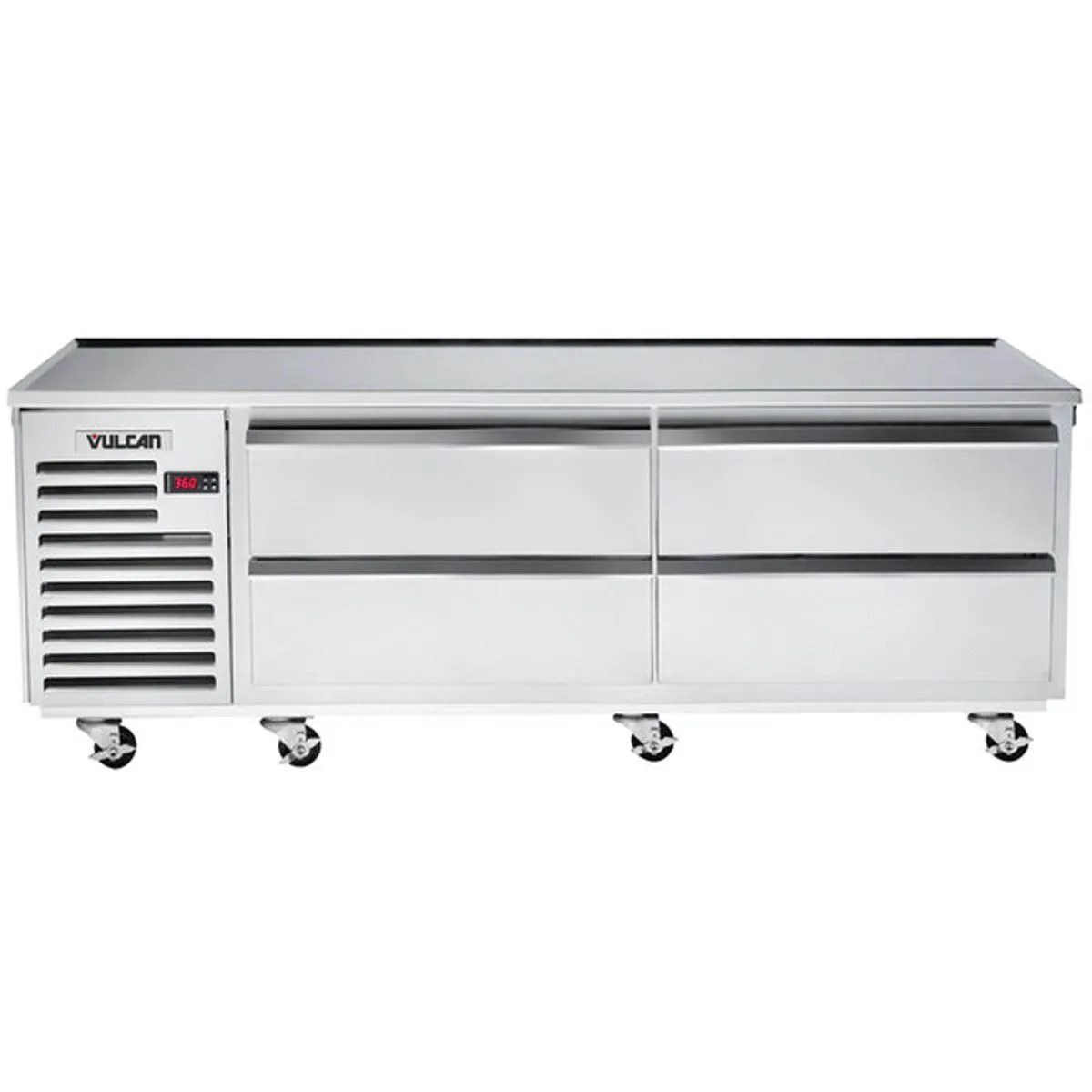 Vulcan VSC84 84" 4 Drawers Refrigerated Chef Base w/ Flat Top, Self-Contained
