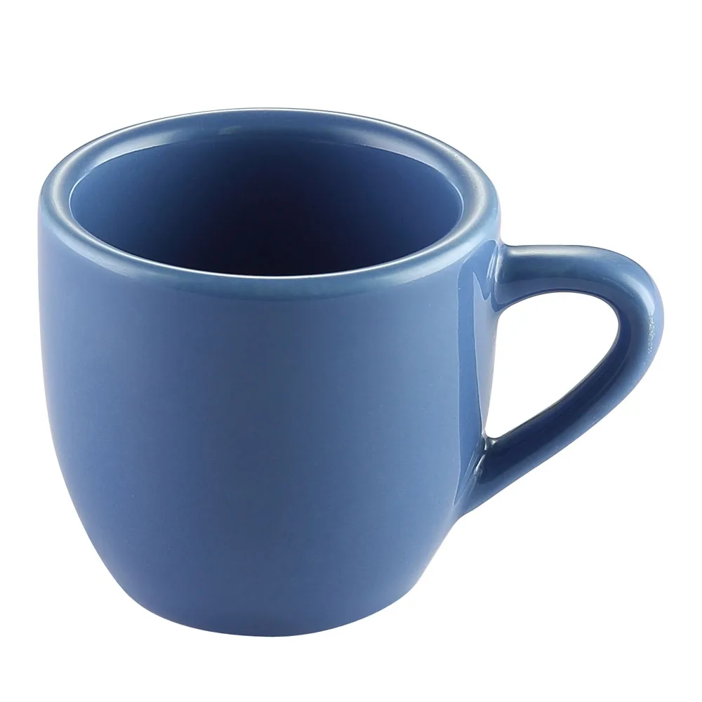 CAC China LV-35-LBU Light Blue Stoneware Tall Cup 3.5 oz (2.5" Dia x 2.5" H) Dishwasher Safe - 1 Dozen