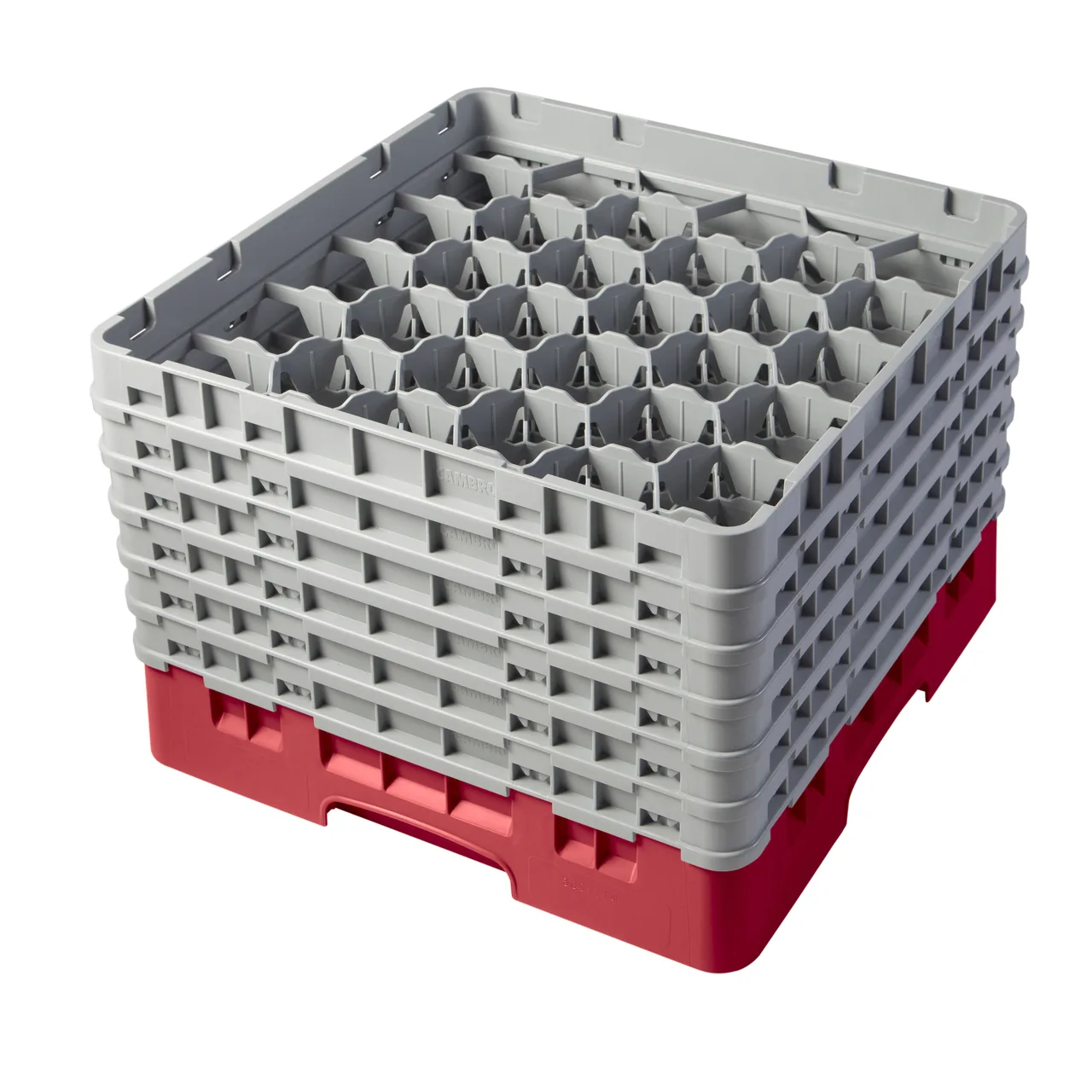 Cambro 30S1114163 Camrack Glass Rack, Red, Full Size, 30 Compartments, 19-3/4" x 19-3/4", 11-3/4" Height