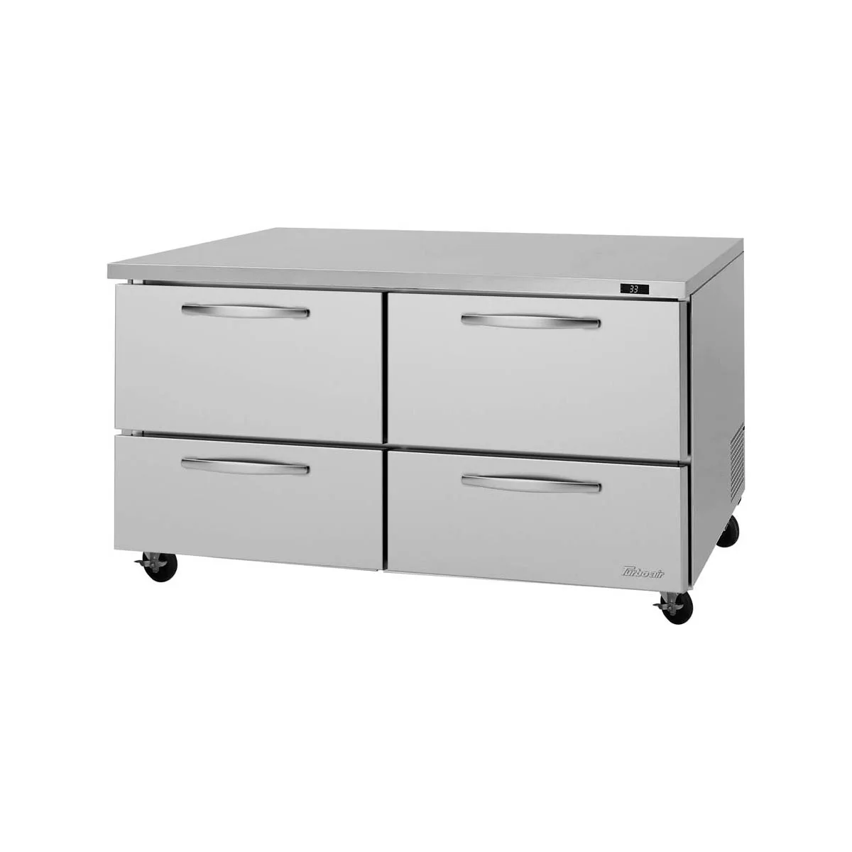 Turbo Air PUR-60-D4-N 60" 2-Section Undercounter Refrigerator w/ 4 Drawers, 17 cu. ft.