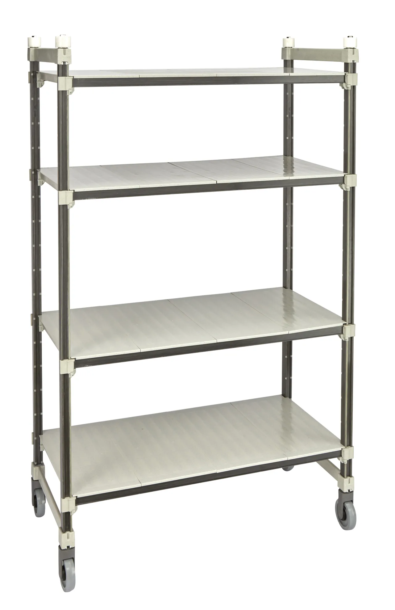 Cambro EMT216080S4480 Camshelving Elements XTRA 80"H 4-Tier Track Shelving System, 21"D x 60"L, 900 lbs, Speckled Gray