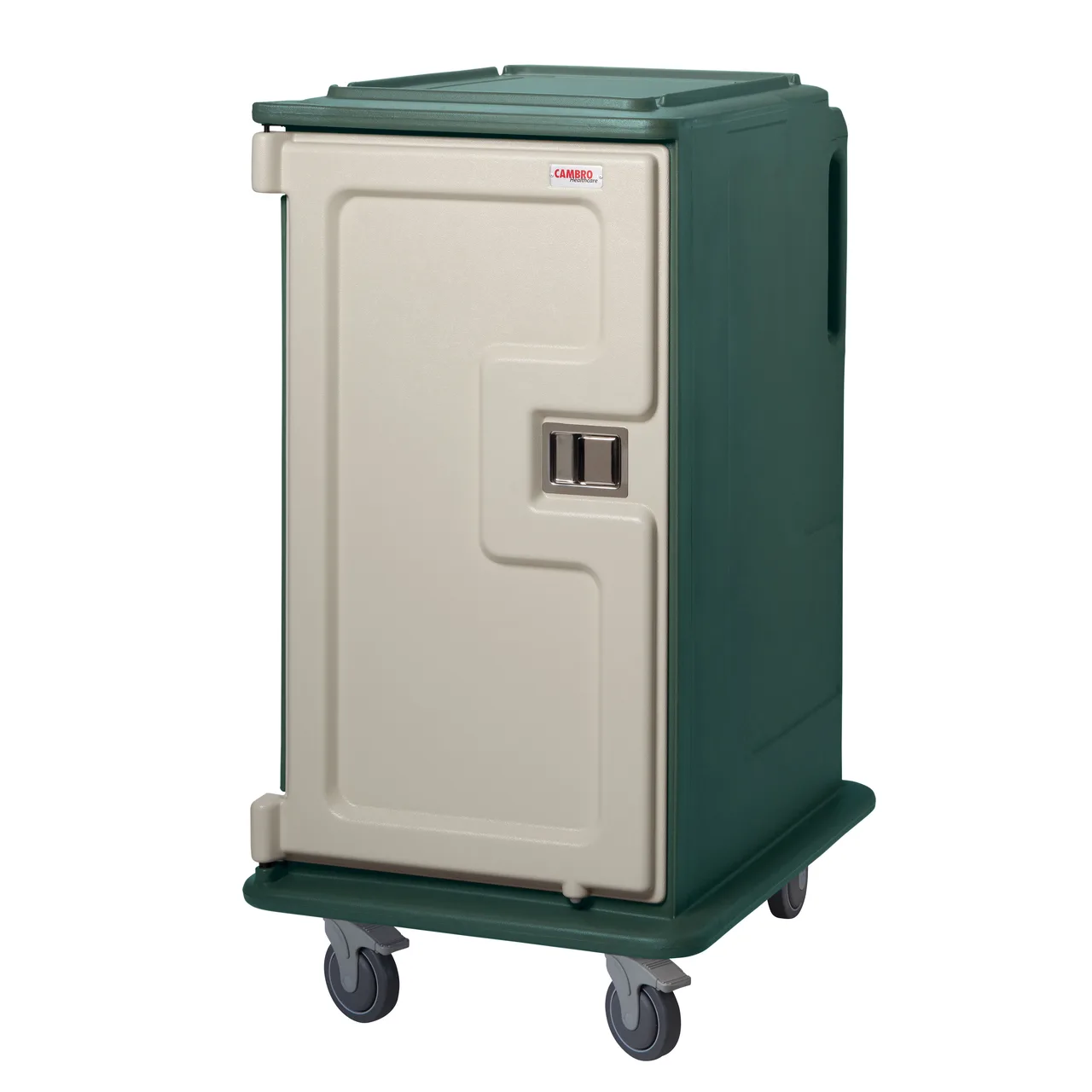 Cambro MDC1418T16192 Granite Green 16 Tray Meal Delivery Cart w/ 2 Compartments