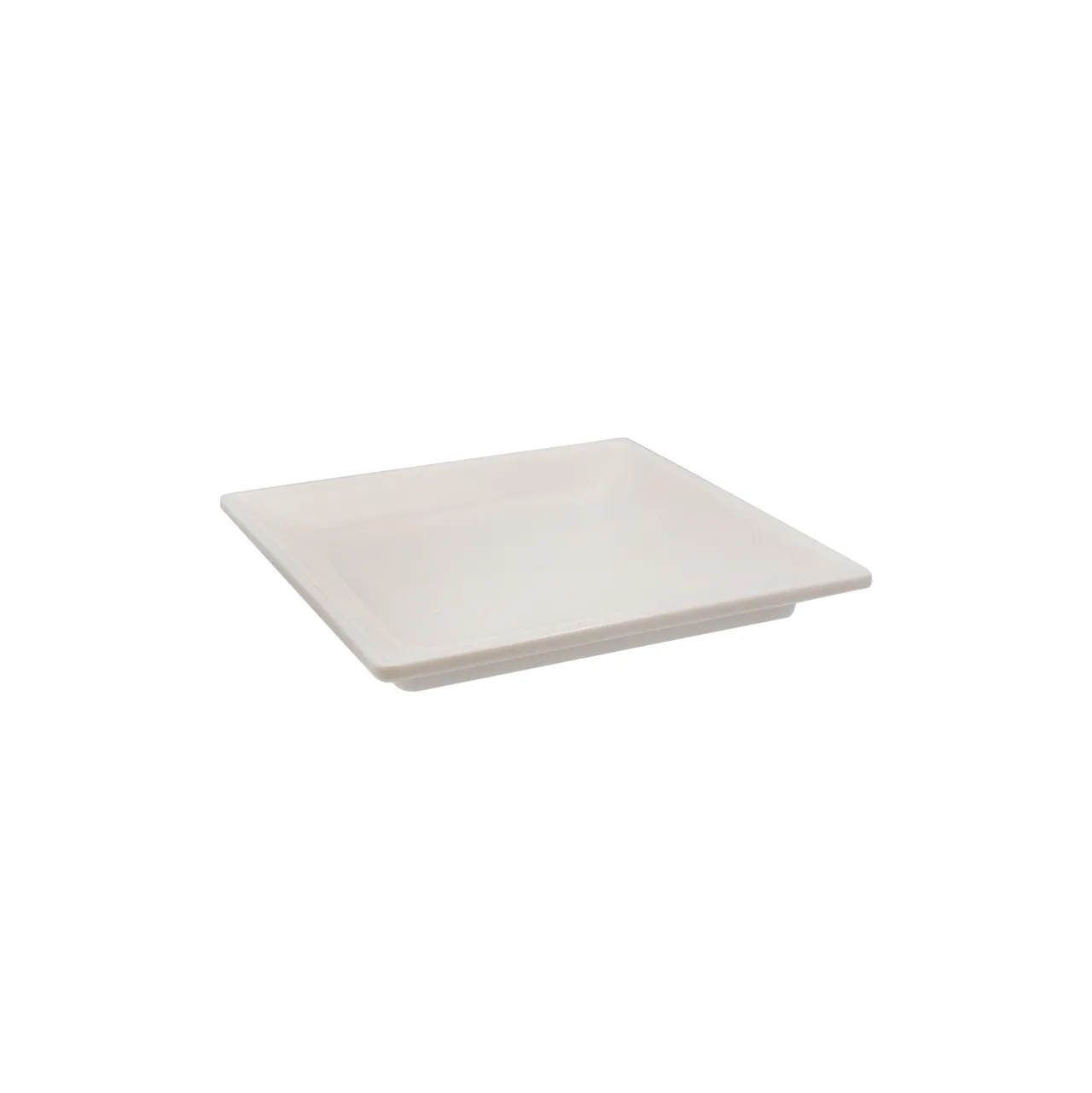 CAC China XFCH-SQ6 Square Plate, 6"W x 6"D x 5/8"H, White China, Flat Edge, Narrow Rim - Dozen
