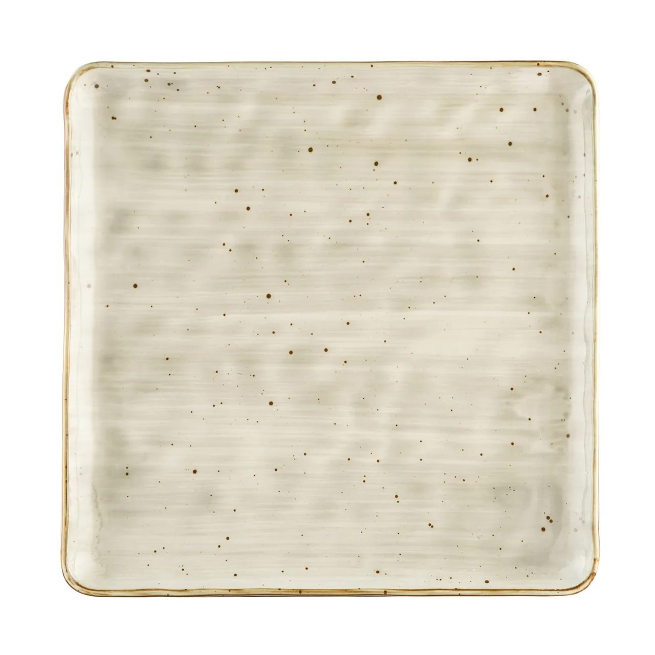CAC China TUS-SQ21-BGE 12" Square Porcelain Plate, Desert Beige, 3/4" Height, Curved Edge - Dozen