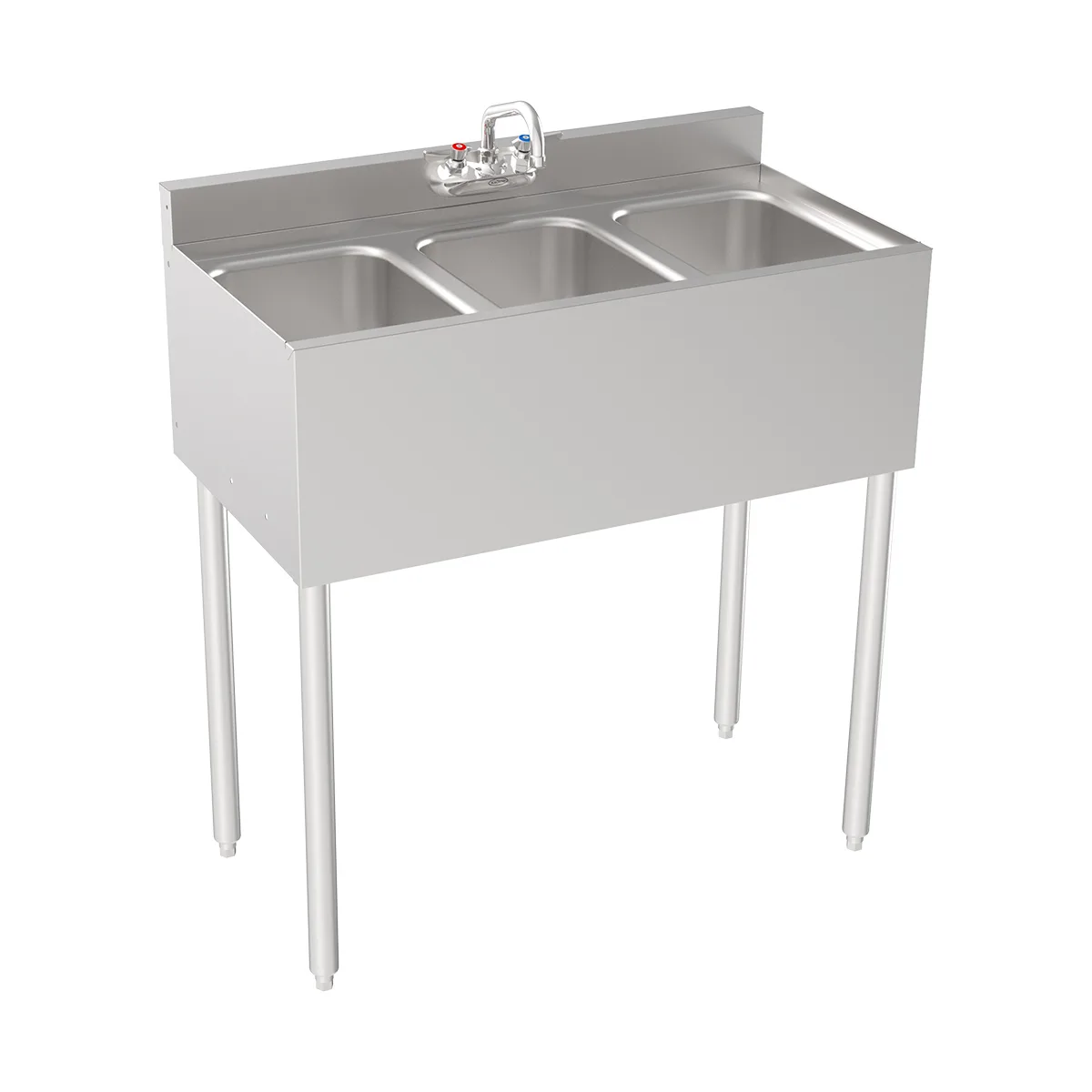 Krowne 18-33 Underbar Sink Units, 3 Compartment without Drainboard