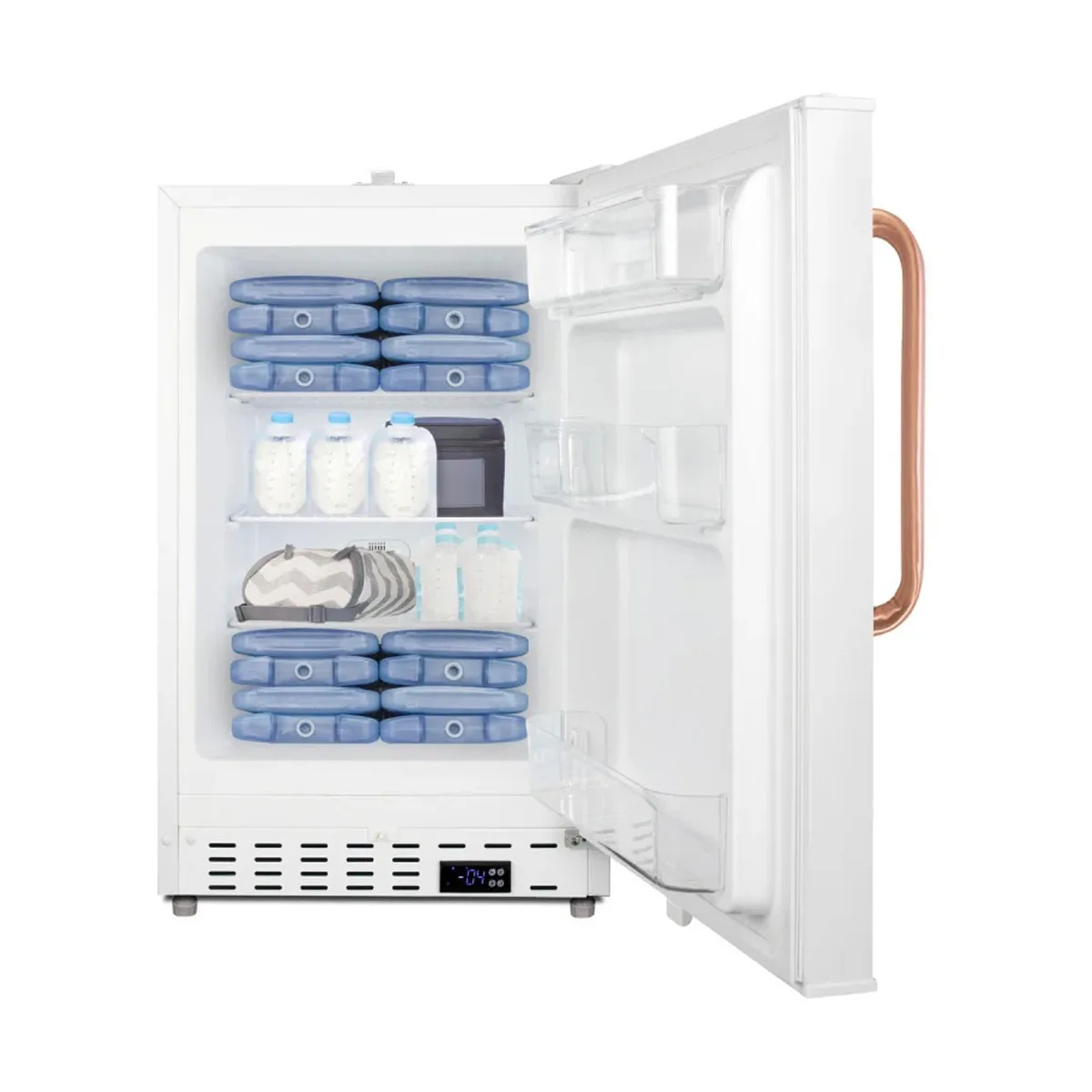 Summit ALFZ36LMCTBC 19.75" Undercounter Breast Milk Freezer w/ Copper Handle, White, 2.68 cu. ft.
