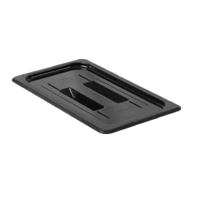 Thunder Group PLPA7130CBK Food Pan Cover, 1/3 Size, Solid, Built-In Handle, Black