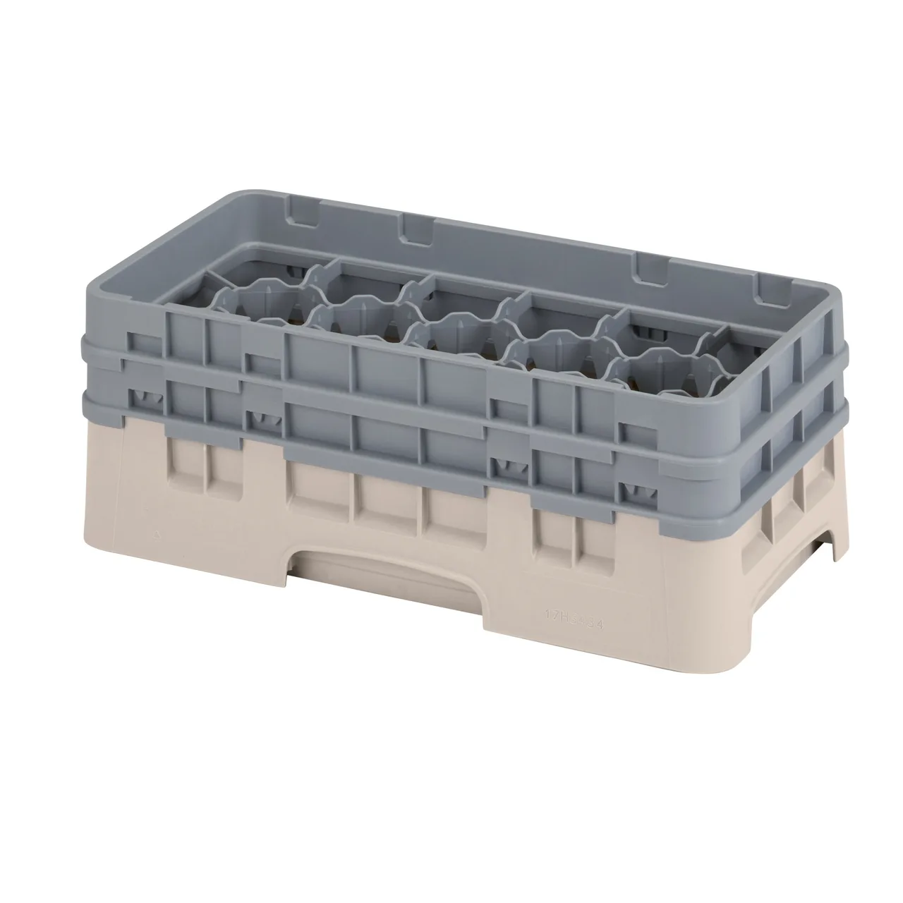 Cambro 17HS434184 Camrack Glass Rack, Half Size, Beige, 17 Compartments, 10x19.75x7.25in