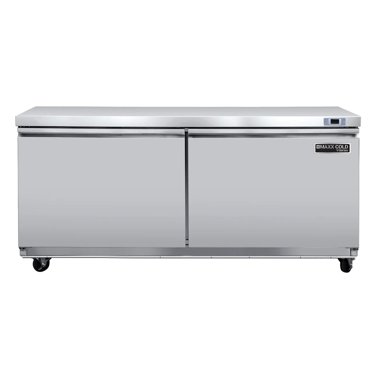 Maxx Cold MVF60UHC 60" 2-Door Undercounter Freezer, Stainless Steel, 18.5 cu. ft., LED Display, R290a
