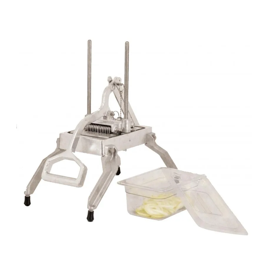 Omcan USA 41863 - Vertical Fruit & Vegetable Slicer, 1/4" Stainless Steel Blade, Operation, Non-Skid Feet