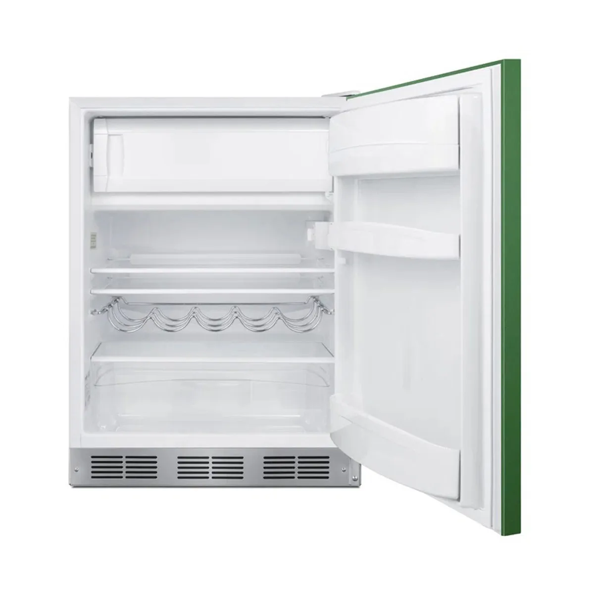 Summit BRF611WHG 23" Undercounter Freezer in White, w/ Emerald Green Door, 5.1 cu. ft.