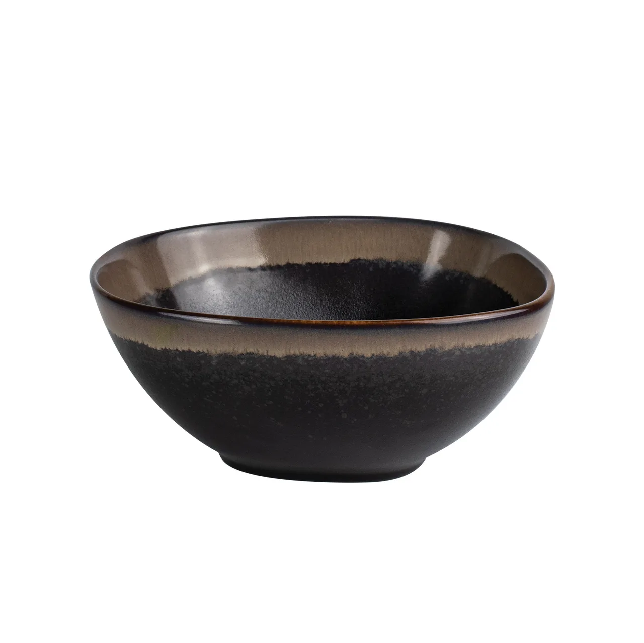 CAC China VEN-B6 - Venus Soup & Salad Bowl, 6" (20 oz) Black/Desert Beige Porcelain - 1 Dozen