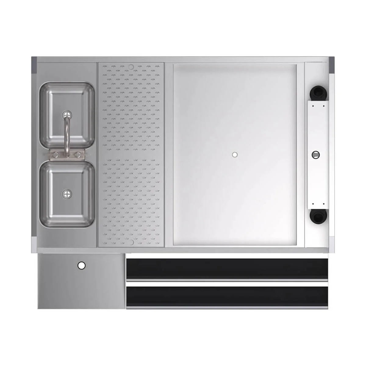 Krowne KRPT-54ARP-10 54" Pass-Thru Combo Underbar Ice Bin/Cocktail Station w/ 10 Circuit - Right