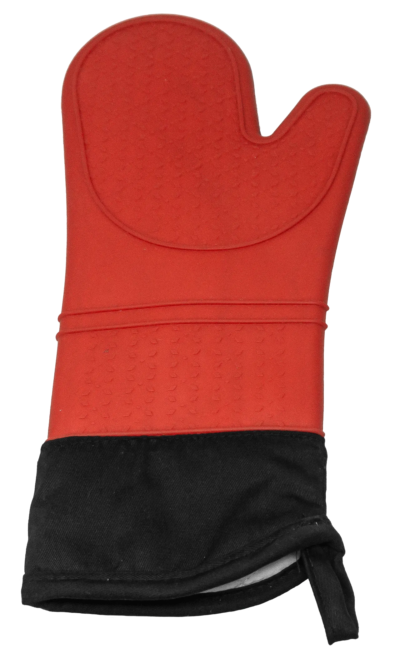 Omcan USA 81045 Oven Mitt – 15" Red Silicone Skull, Textured Grip, Waterproof/Oil‑Resistant, 550°F