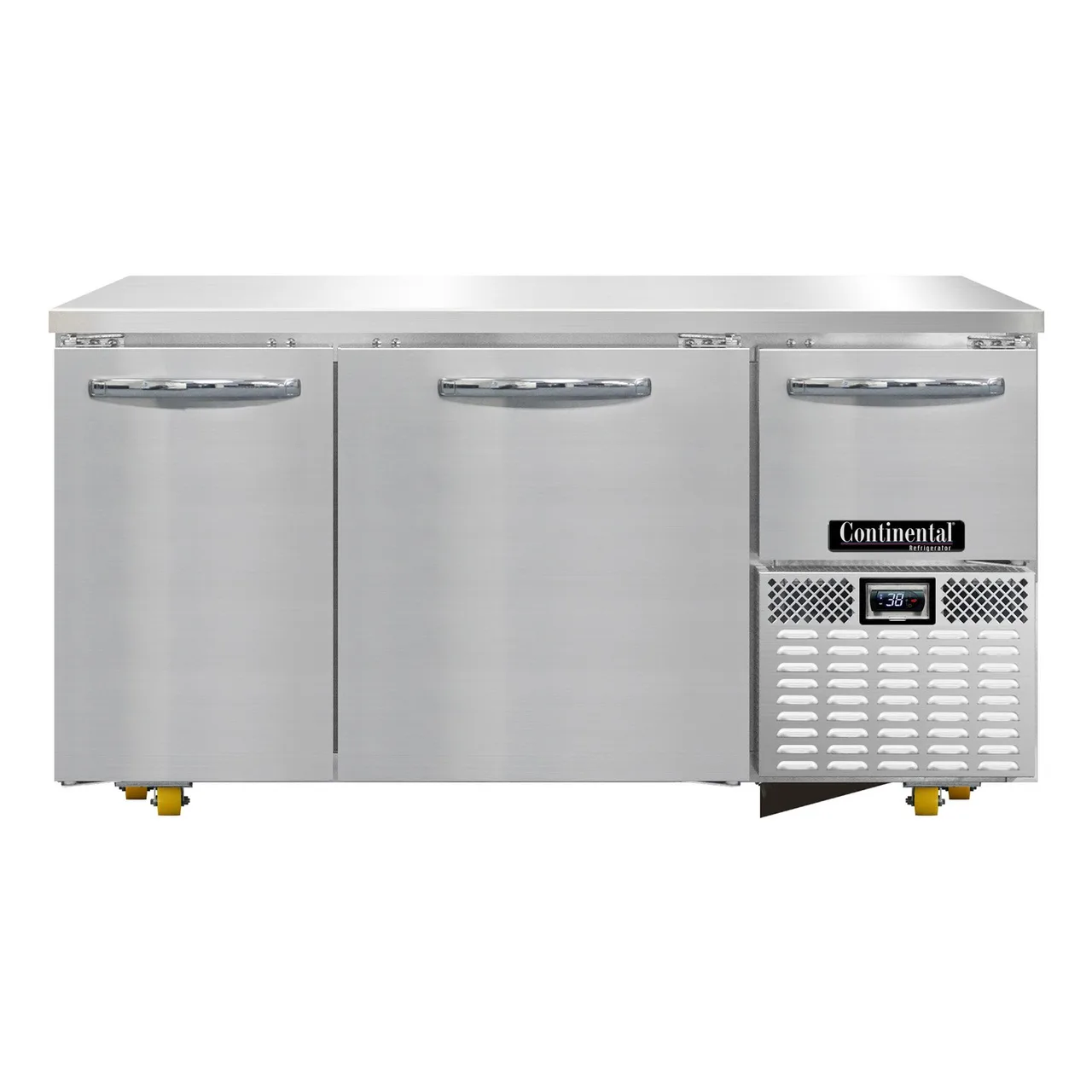 Continental Refrigerator RA60N-U 60" Undercounter Refrigerator w/ 2 full & 1 Half Doors