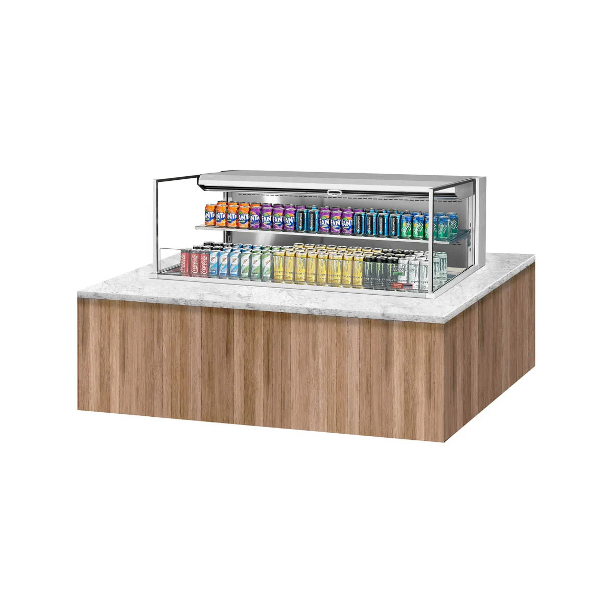 Turbo Air TOM-60L-UF-W(B)-2SI-N 60" Drop In Open Refrigerated Deli Display Case