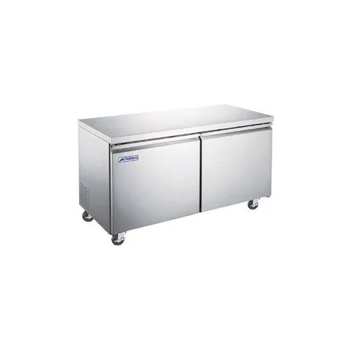 Omcan USA 59092 60" 2-Door Undercounter Freezer, Stainless Steel, 15 cu. ft.