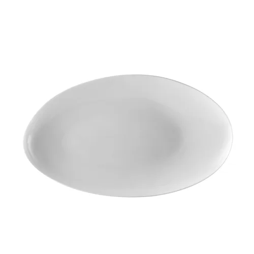CAC China RCN-EP34 Egg Porcelain Platter 8"L x 4-1/2"W x 5/8"H, White, Dishwasher Safe - Dozen