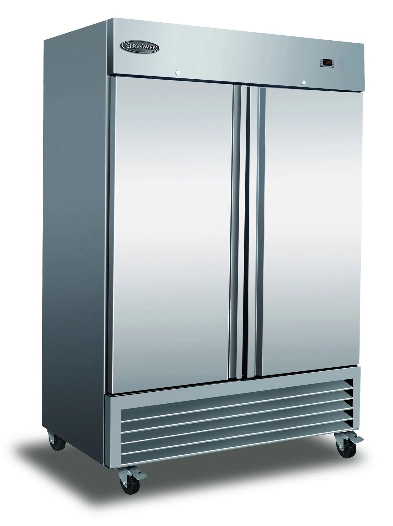 Serv-Ware RF2-HC-T 54" 2-Solid Door Reach-In Freezer, Bottom Mount, 49 cu. ft., Stainless Steel
