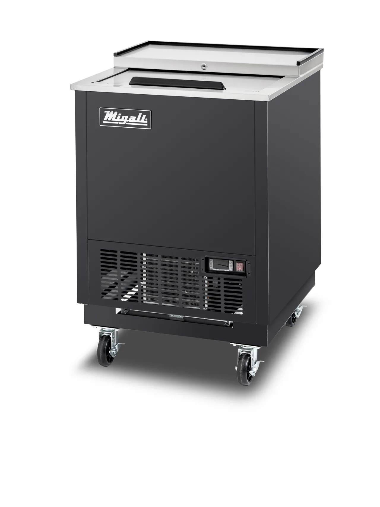 Migali C-GF25-HC 26" Glass Froster, Black Exterior, Lid, -5°F To 2°F, R290, 1/3 HP 115V