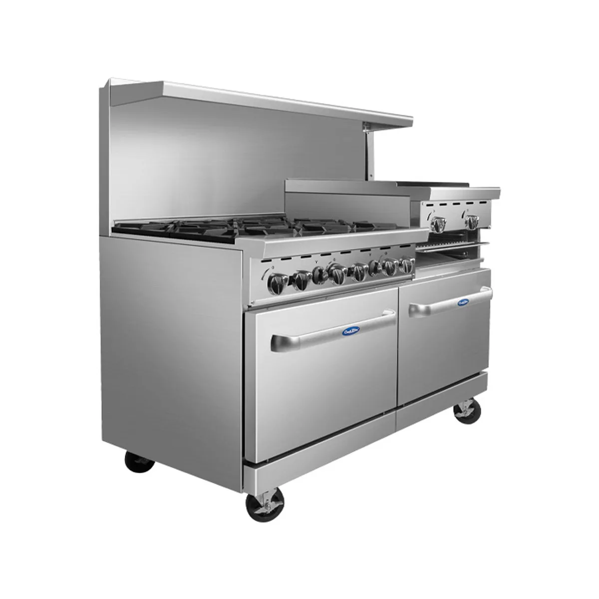 Atosa USA AGR-6B-24RGB-LP 60" LP Gas Restaurant Range, (6) Burners, 24" Raised Griddle, 300.000 BTU