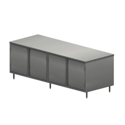BK Resources CST-3696H 96" Cabinet Base Hinged Doors Work Table with 4 Doors