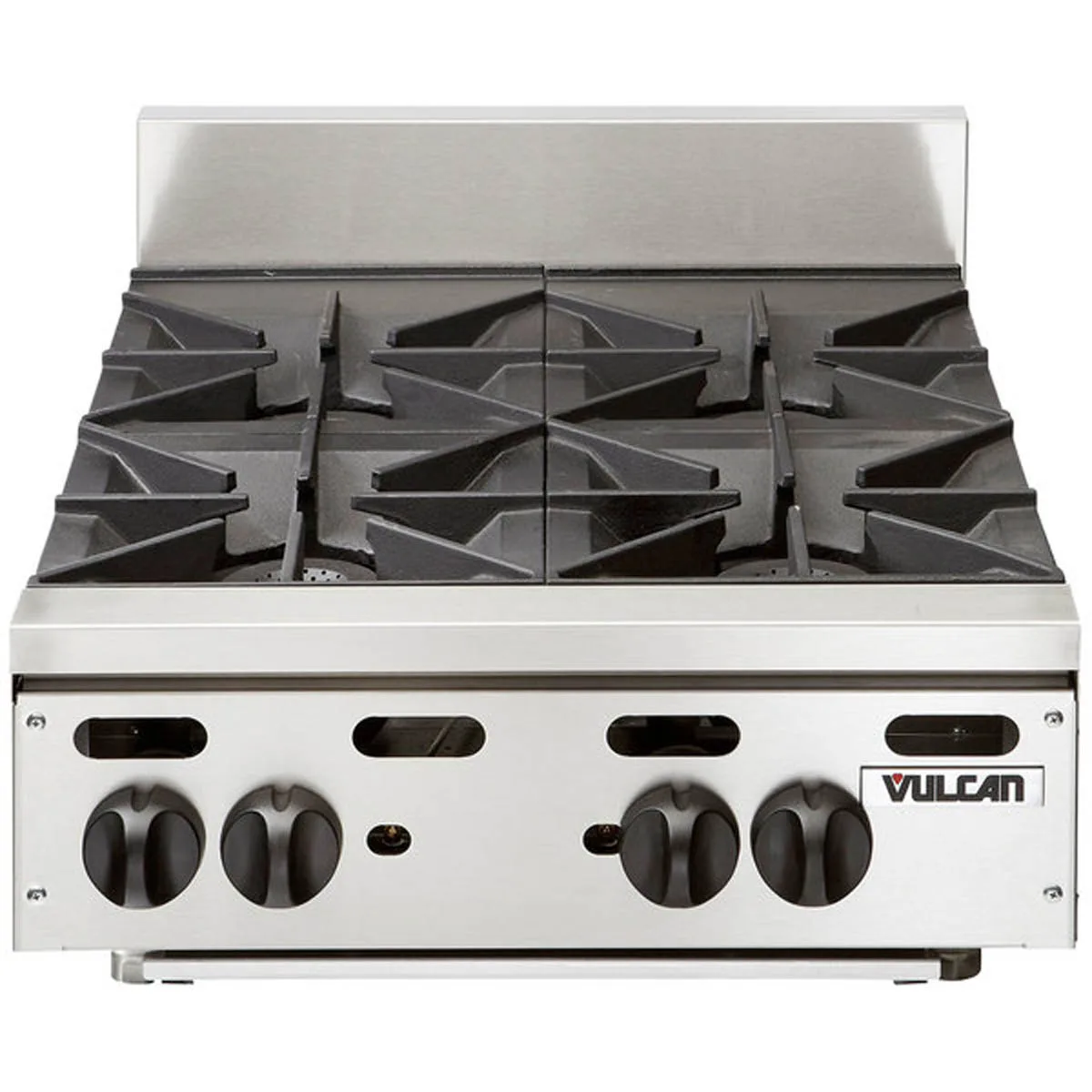 Vulcan VHP424 24" Countertop Gas Hotplate with (4) Burners, Infinite Controls, 120.000 BTU