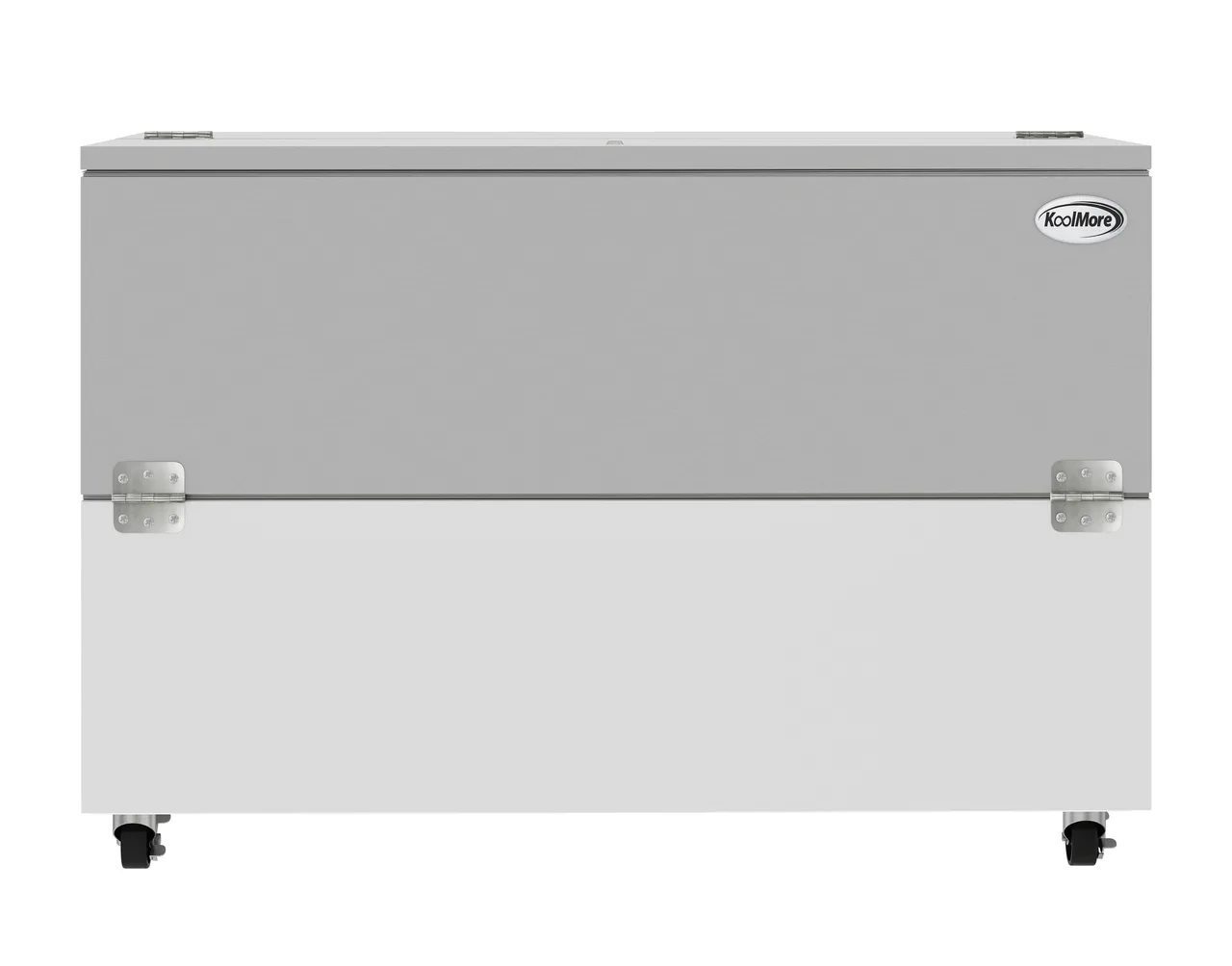 Koolmore KM-MC58-HDC 58" Milk Cooler, 16‑Crate Glass Doors, Steel Body, 4" Casters, ETL‑Sanitation