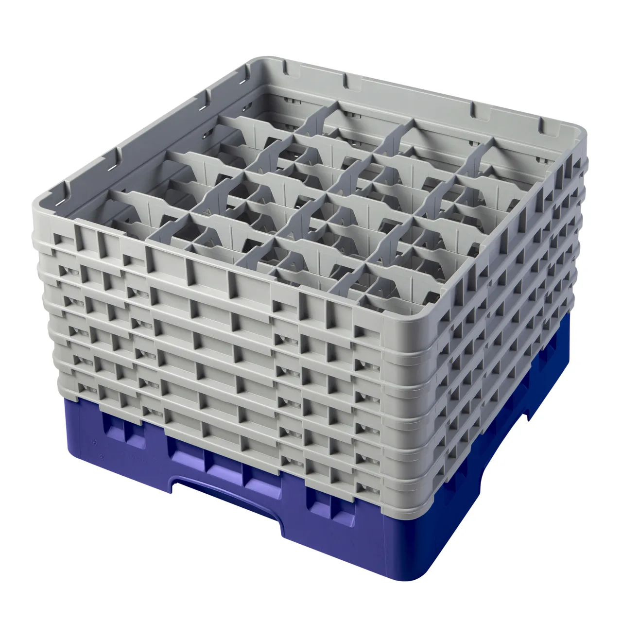 Cambro 16S1114186 Camrack Glass Rack, Navy Blue, Full Size, 19-3/4" x 19-3/4", 16 Compartments
