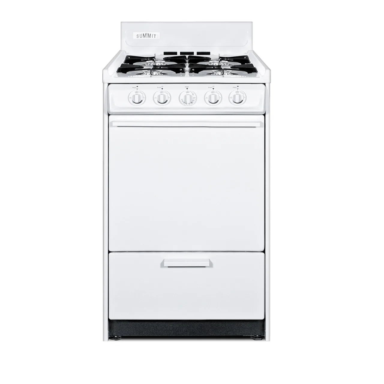 Summit WLM110P Gas Range, Lp Gas, 20"W, 2.46 Cu. Ft. Oven Capacity, Backguard