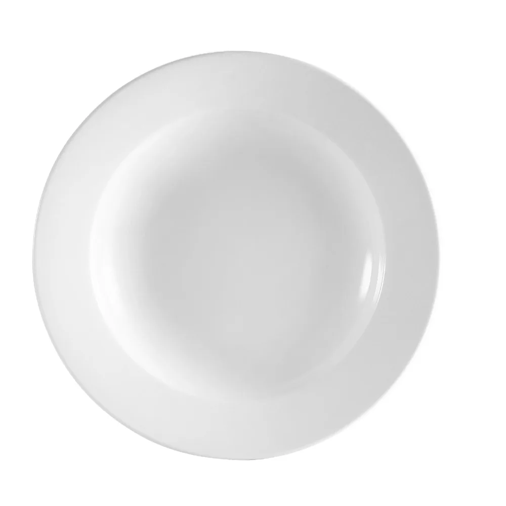 CAC China UVS-120 Pasta Bowl, 12" Dia x 1‑3/4" H, 22 oz White Porcelain, Dishwasher Safe - 1 Dozen