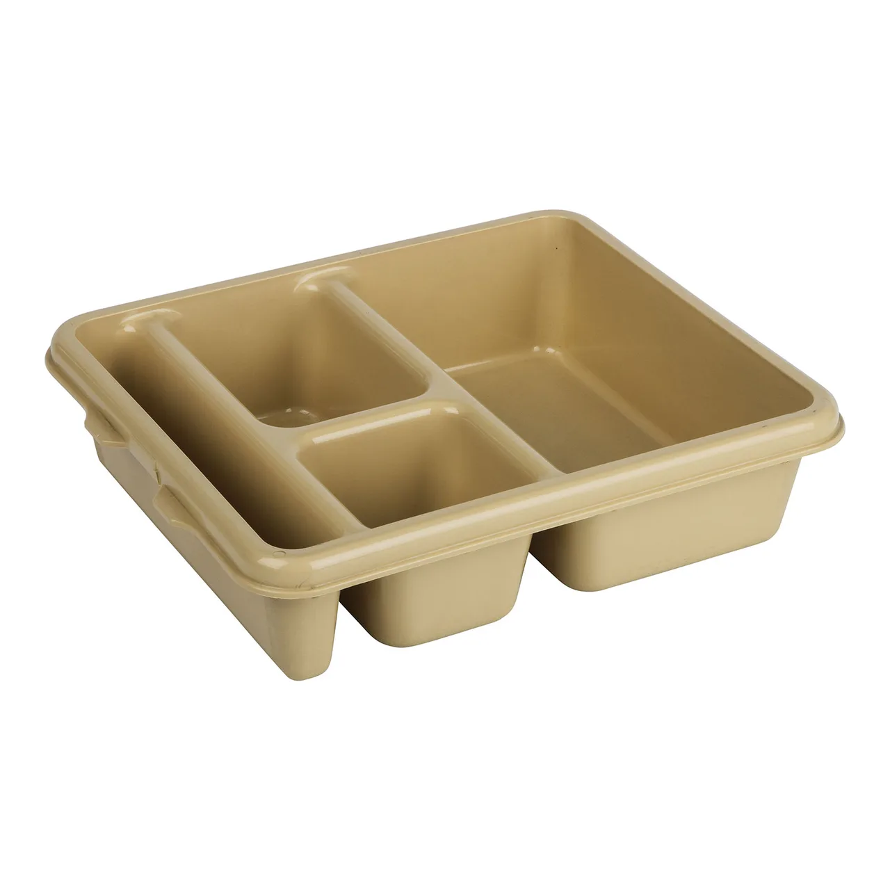 Cambro 9114CP161 4‑Compartment Tray, Tan Co‑Polymer, 8‑15/16" x 10‑3/4" x 2‑5/8" Dishwasher Safe