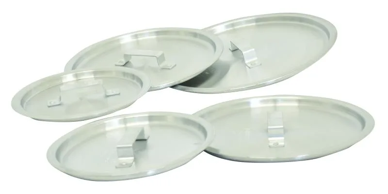 Omcan USA 43382 Stock Pot Lid, 12"-3/5 Diameter, Fits 24 Qt Pot, Aluminum Flat Round, NSF