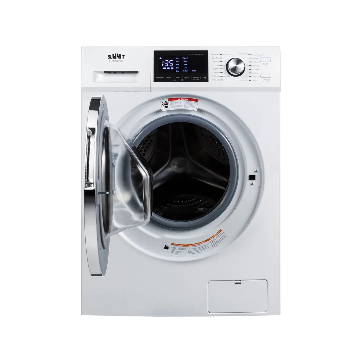 Summit SPWD2202W 24" Washer/Dryer Combo, front loading glass door, 2.7 cu.ft.