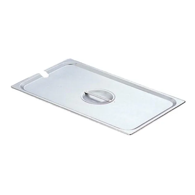 Omcan USA 80261 Full-Size Stainless Steel Steam Table Pan Cover, Slotted With Handle, No Hinge – 1/1