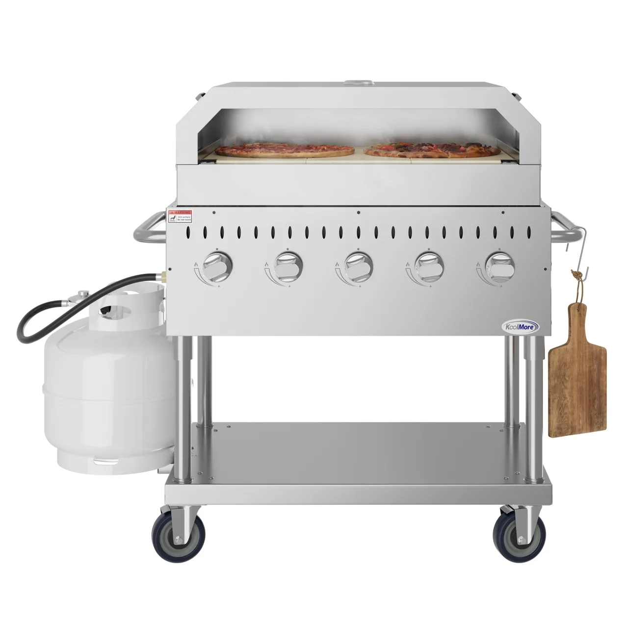 Koolmore CGKIT3-36P Commercial LP Gas Outdoor Grill w/ 5 Burners, Pizza Oven, 80.000 BTU