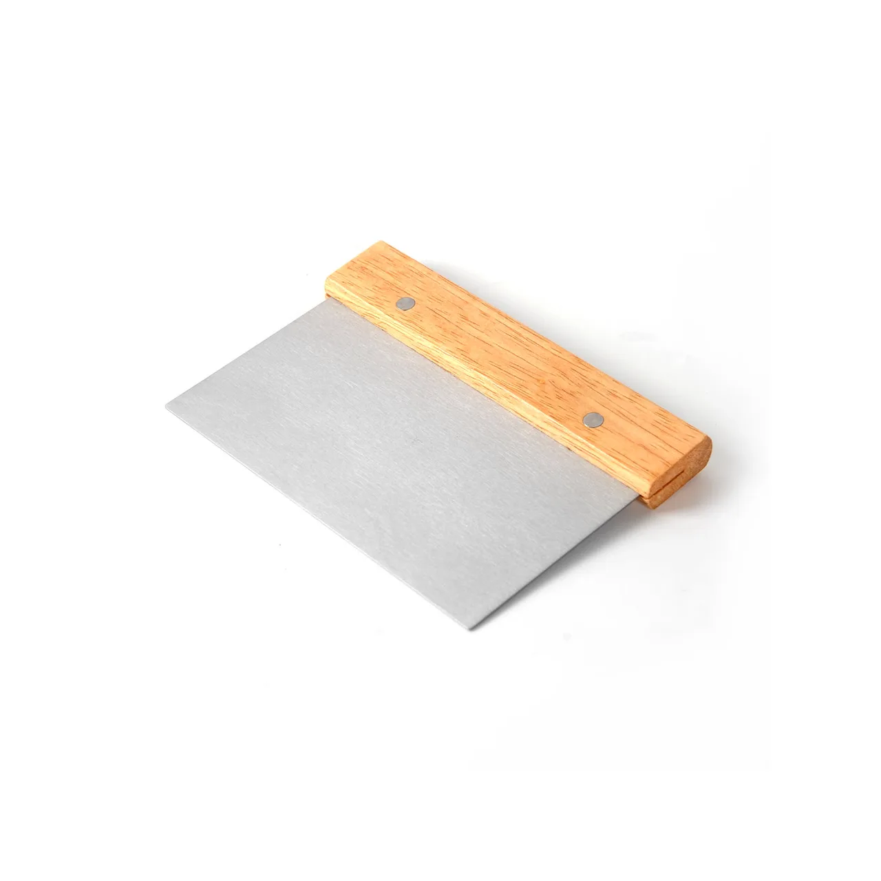 CAC China SCPS-578W Dough Scraper, 5-7/8"W x 3"D, Stainless Steel Blade with Wooden Handle