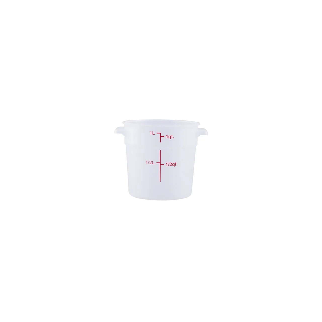 CAC China FS2P-1T Food Storage Container, 1 Qt Round, Polypropylene, Translucent, BPA‑Free, NSF