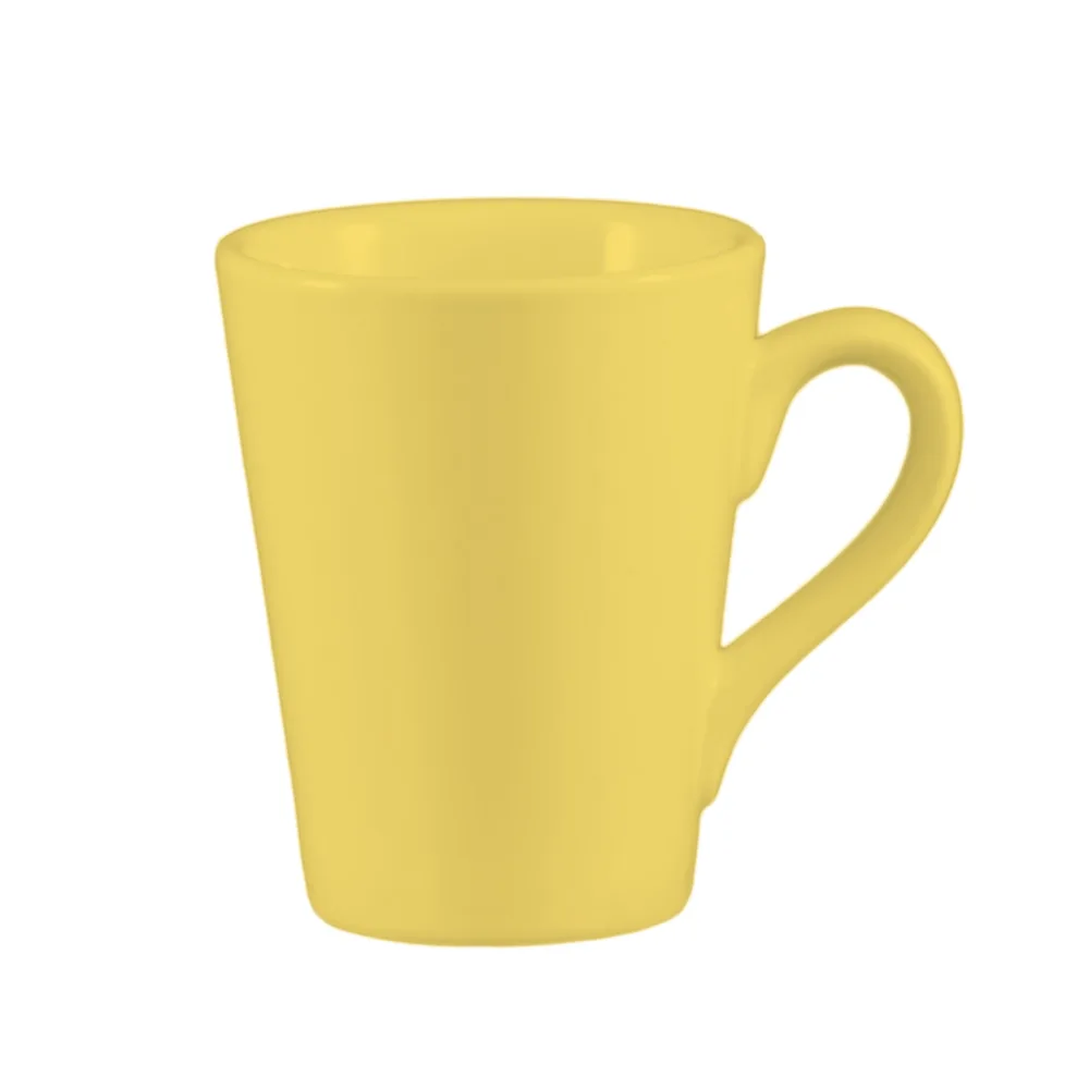 CAC China VC-12-Y Mug, 12 oz (3.5" Dia x 4.375" H) Yellow Ceramic, Dishwasher Safe - 1 Dozen