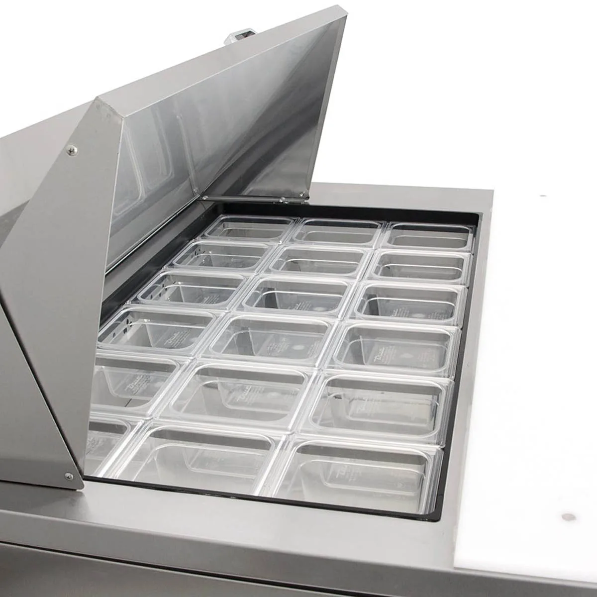 True TSSU-48-18M-B-HC 48" Mega Top Sandwich/Salad Prep Table w/ 2 Doors 18 Pans