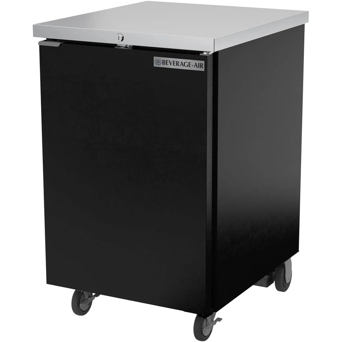 Beverage Air BB24HC-1-F-B 24" 1 Section Black Back Bar Cooler with Solid Door