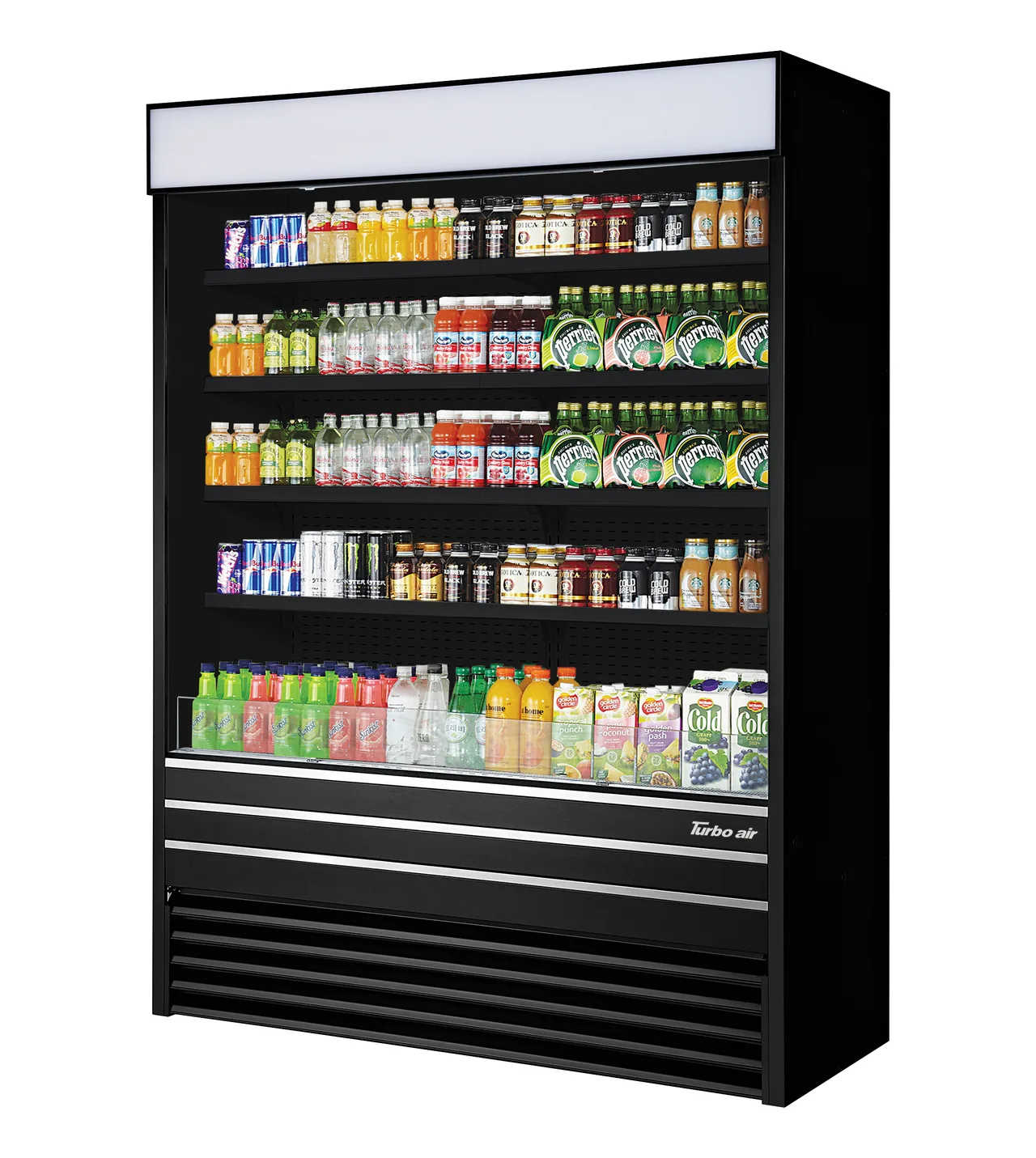 Turbo Air TOM-60EB-A-N 60" Vertical Open Air Merchandiser in Black, Self-Contained, 4 Shelves