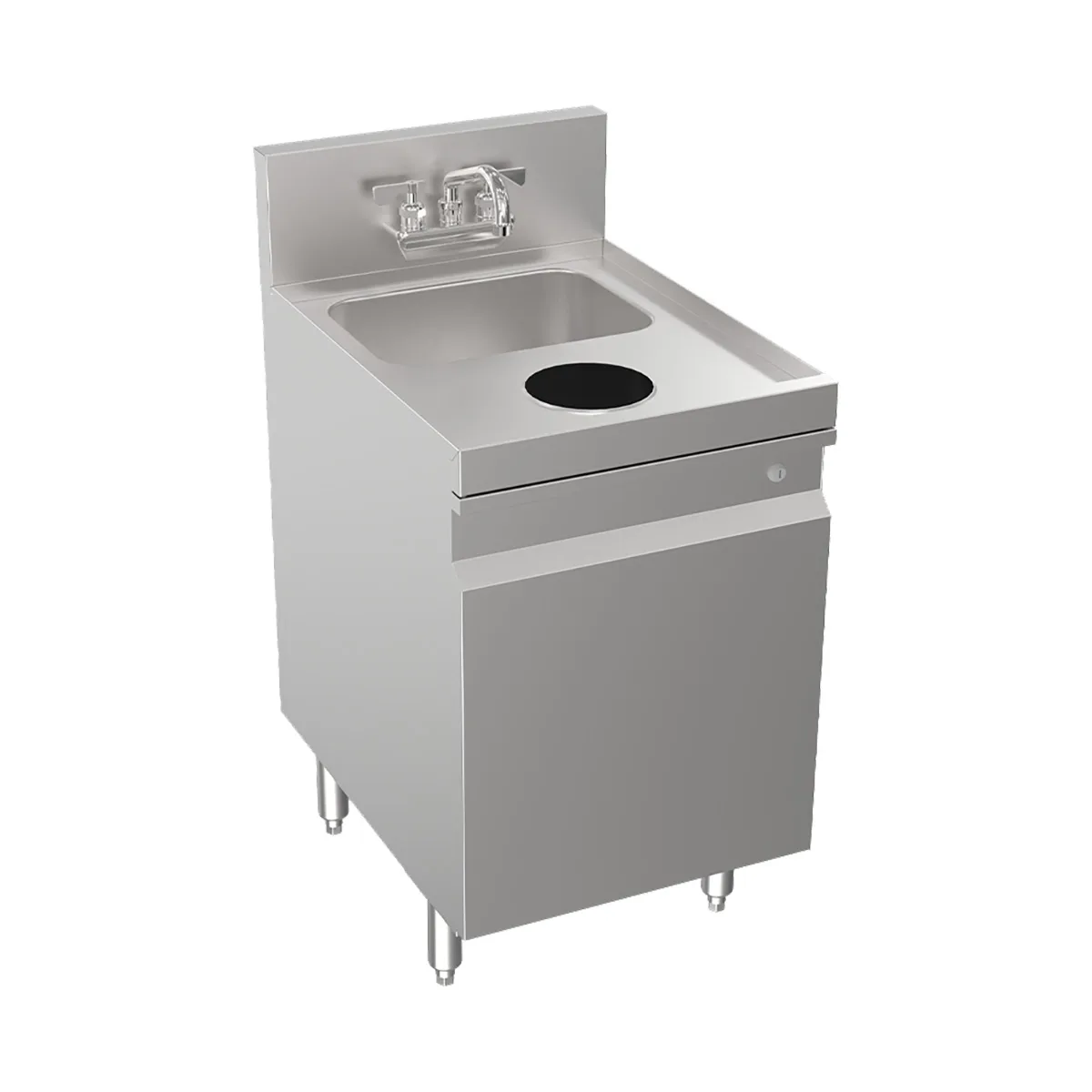 Krowne KR24-SD18C-E 18" Underbar Hand Sink Unit with Cabinet Base & Splash Mount Faucet