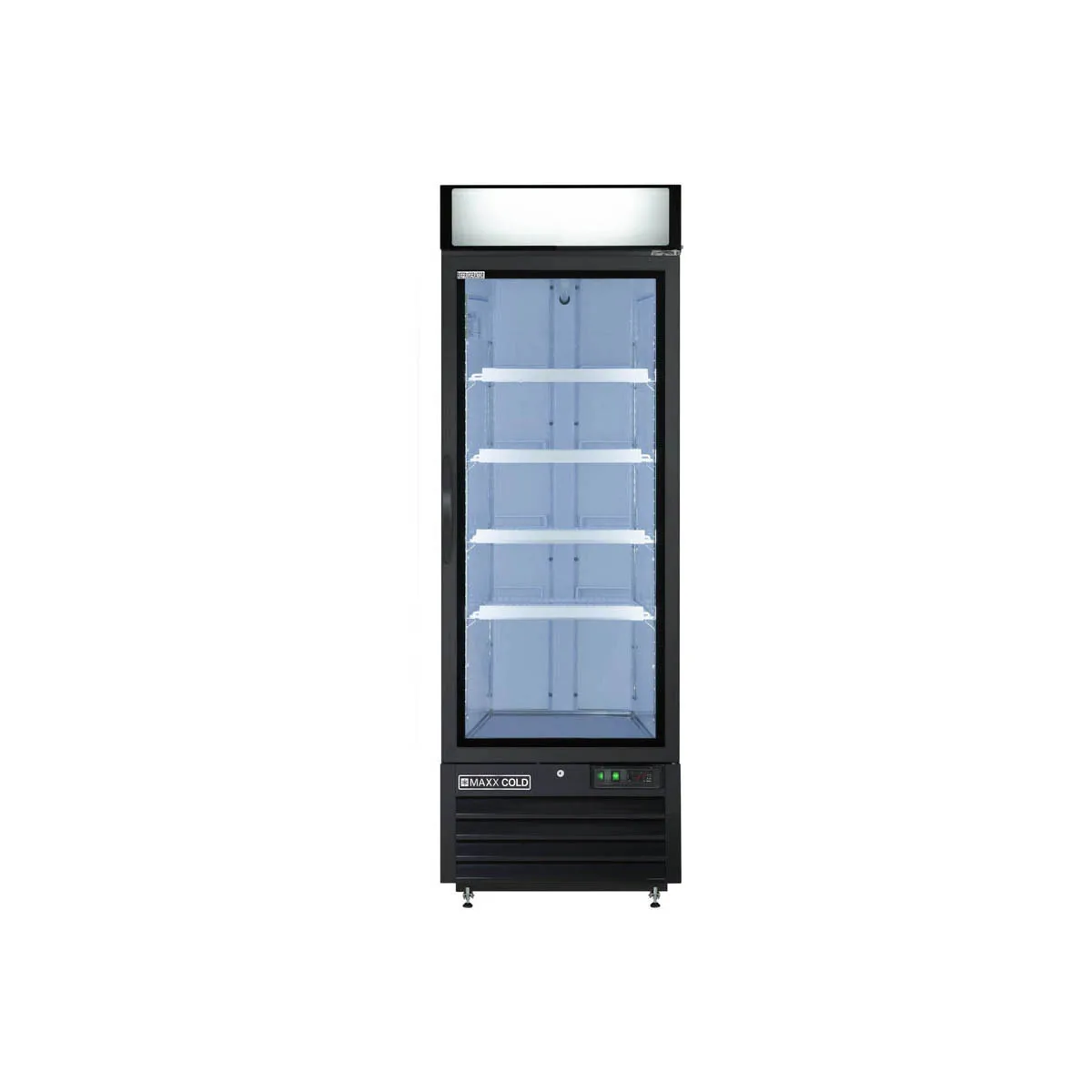 Maxx Cold MXM1-23RBHC 27" Merchandiser Refrigerator in Black w/ Glass Door, 23 cu.ft. 