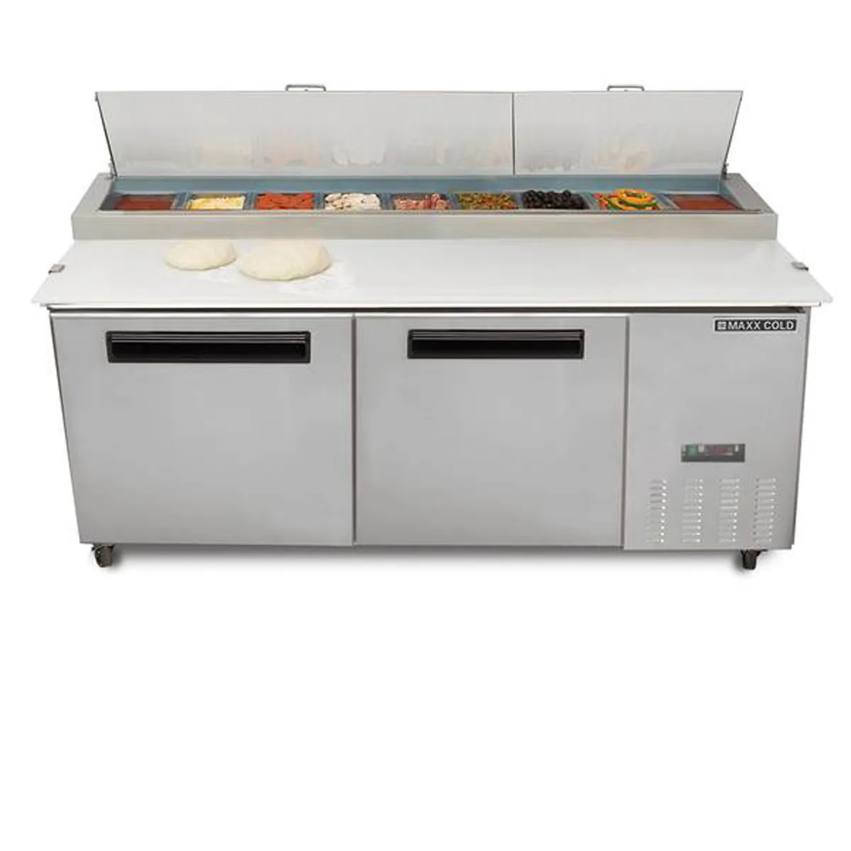 Maxx Cold MXCPP70HC 70" Refrigerated Pizza Prep Table w/ 2 Doors, 22 cu. ft.