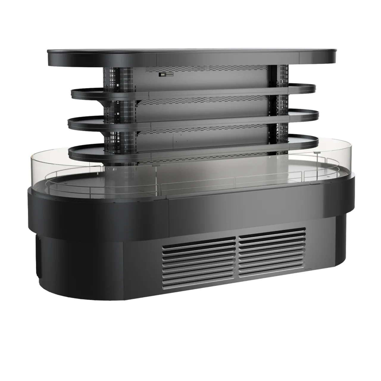 Structural Concepts FSI660R 80" Refrigerated Self-Service Island Open Air Mrchandiser, 3 Shelves