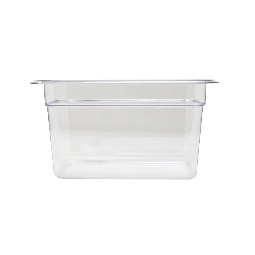 Omcan USA 80053 1/4 Size Clear Polycarbonate Pan, 10-7/16" x 6-3/8" x 5-7/8" Deep, NSF
