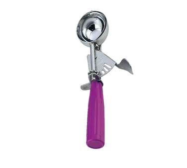 Omcan USA 34848 Ice Cream Scoop, 3/4 oz Thumb‑Press, Stainless Steel with Orchid Purple Handle