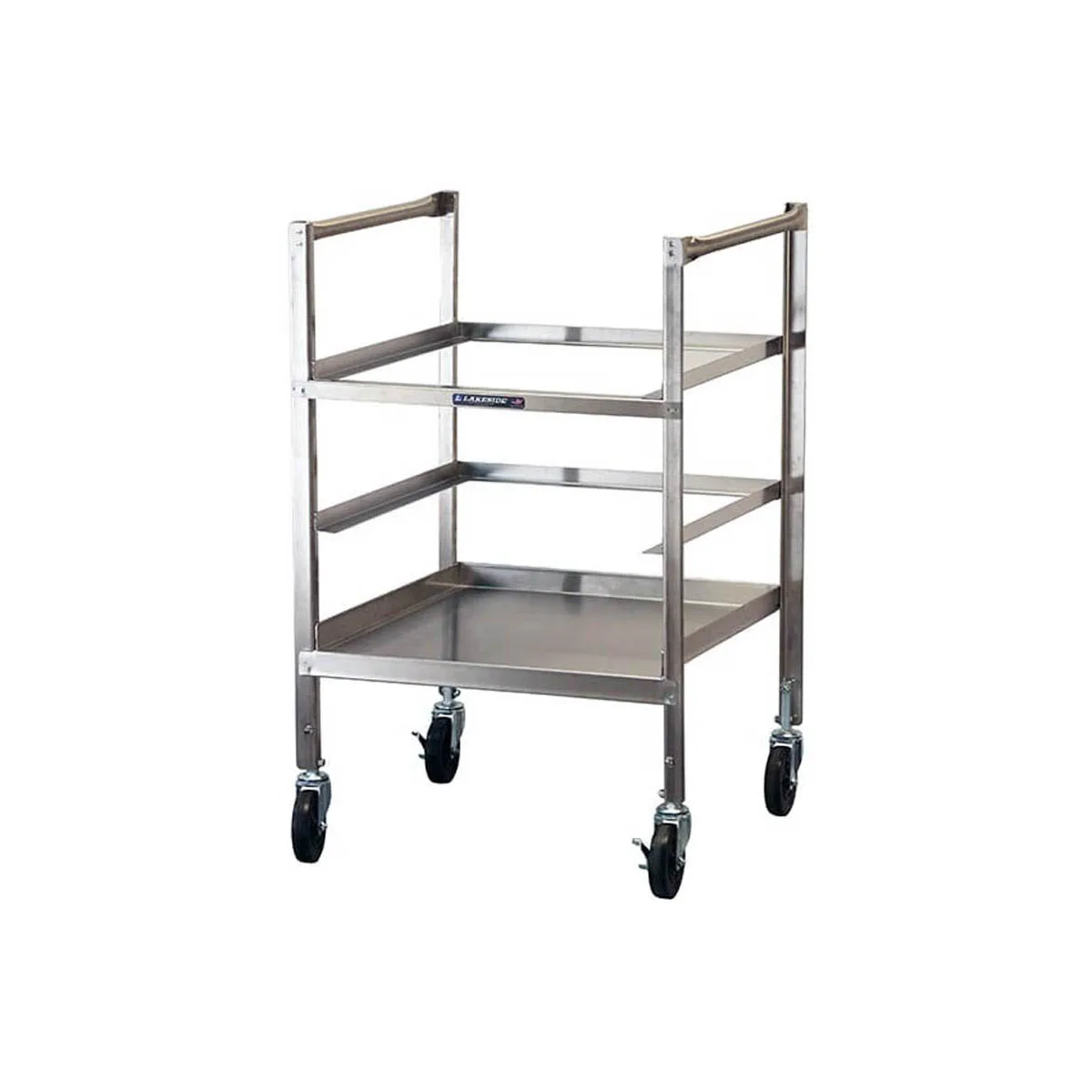 Lakeside 197 Stainless Steel Dishwasher Rack Cart, 31-36 Height, 5-Rack Capacity, Silver, 4 Swivel Casters